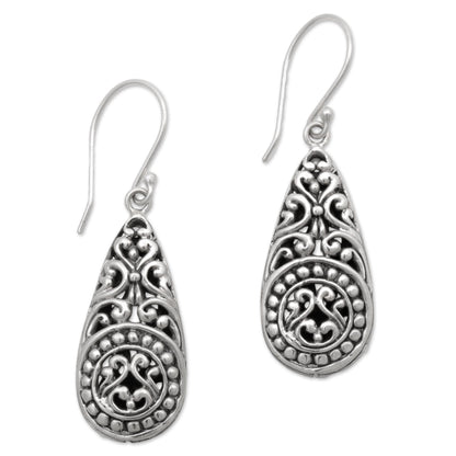 Mesmerizing Moment Ornate Handcrafted Balinese Sterling Silver Dangle Earrings