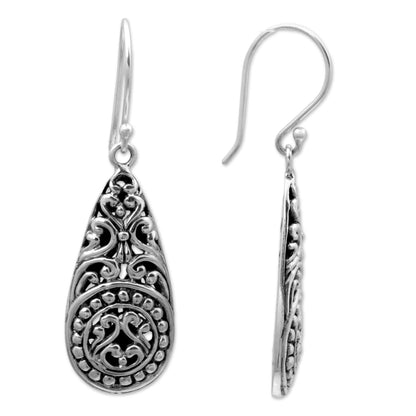 Mesmerizing Moment Ornate Handcrafted Balinese Sterling Silver Dangle Earrings