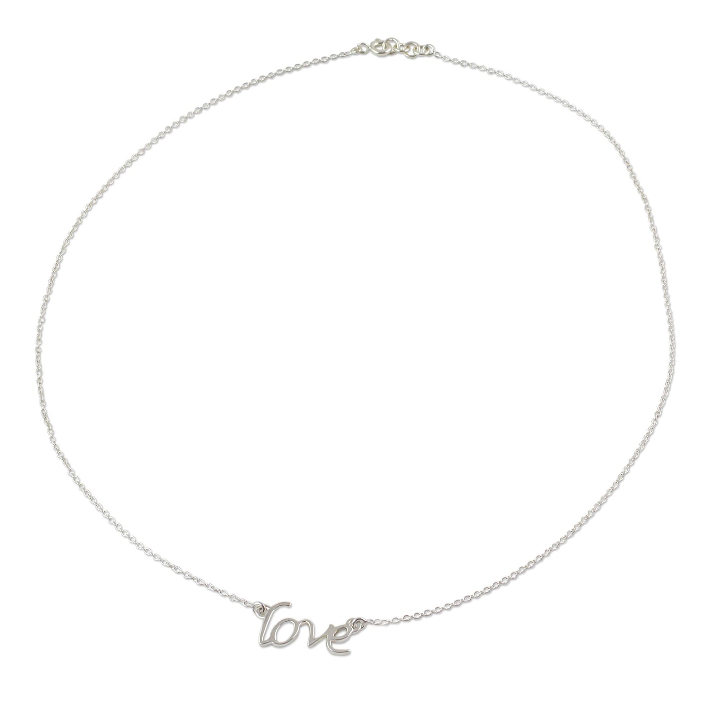 Love Note Handcrafted Sterling Silver Love Theme Pendant Necklace