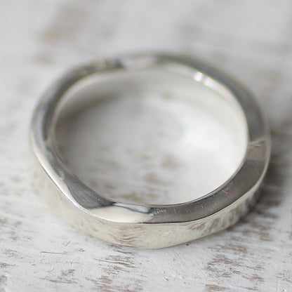 Curvy Sophistication Silver Band Ring