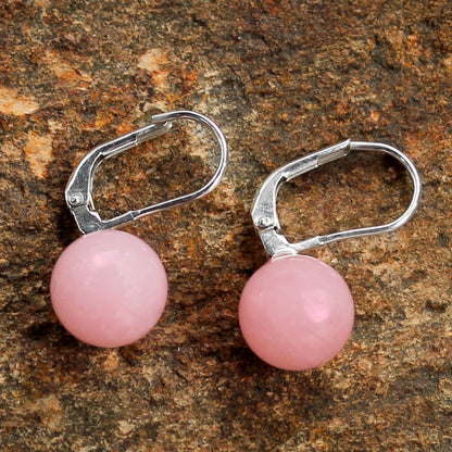 Pure Rose Quartz & Silver Drop Earrings