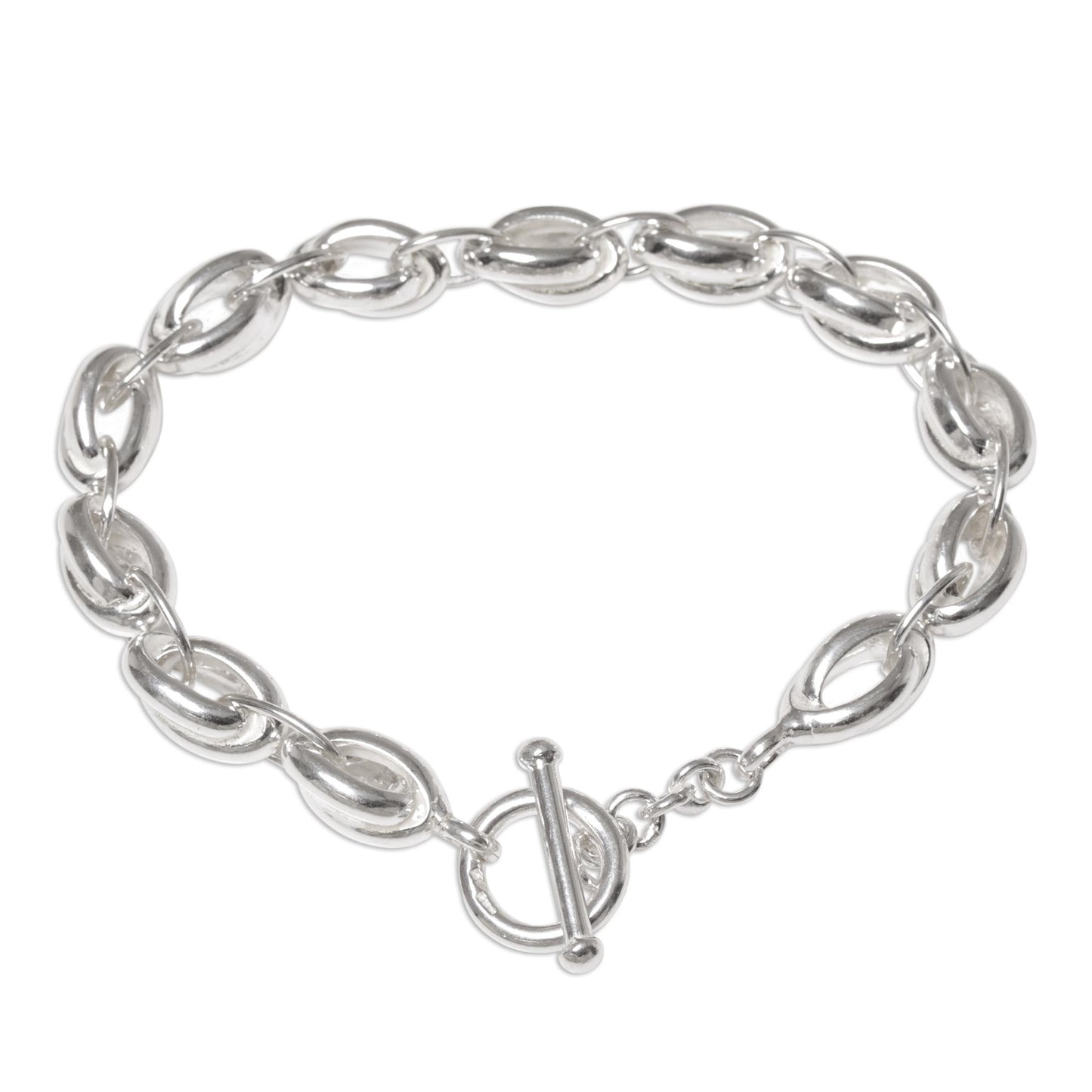 Shining Novas Sterling Silver Men's Link Bracelet from Indonesia