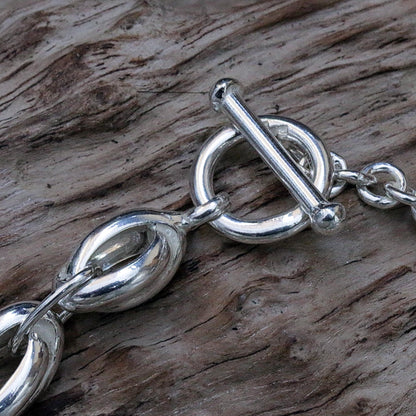 Shining Novas Sterling Silver Men's Link Bracelet from Indonesia