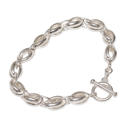 Shining Novas Sterling Silver Men's Link Bracelet from Indonesia