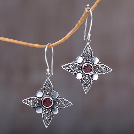 Four-Pointed Stars Sterling Silver Earrings