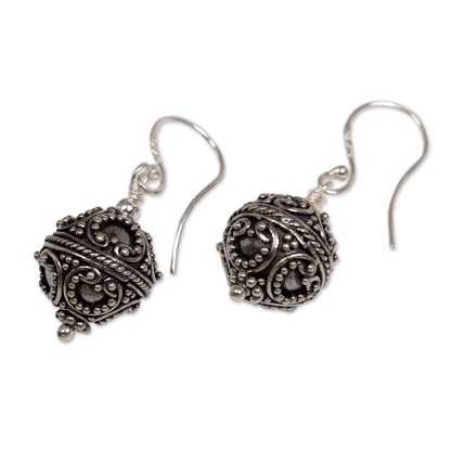 Majestic Bali Sterling Silver Ornate Dangle Earrings from Indonesia