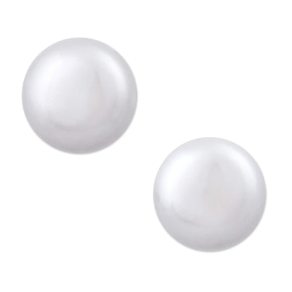 Round Style Cultured Pearl and Sterling Silver Stud Earrings from Peru