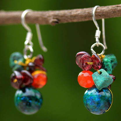 Tropical Oasis Multi-Gem Cluster Earrings