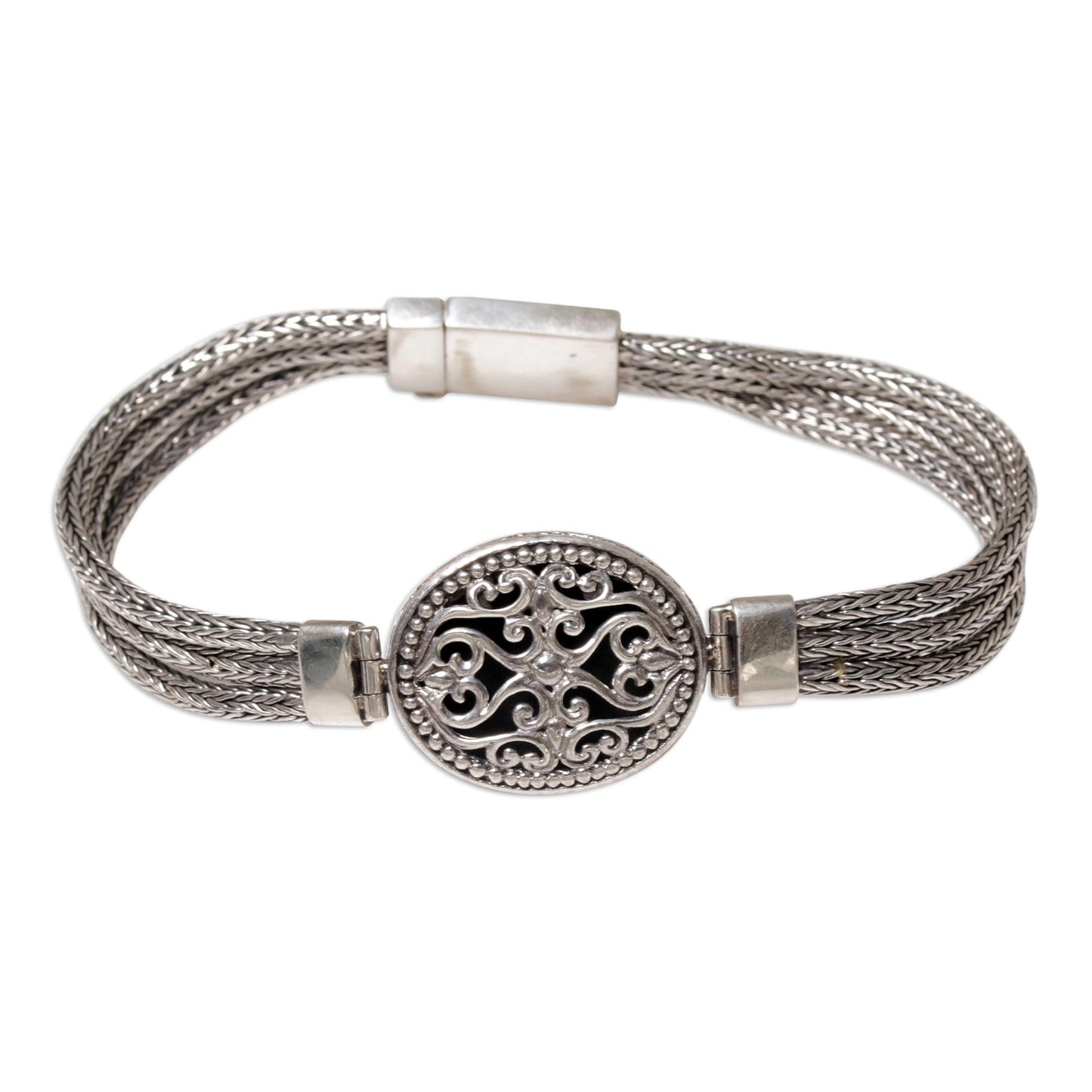 View of Lombok Sterling Silver Pendant Bracelet from Indonesia