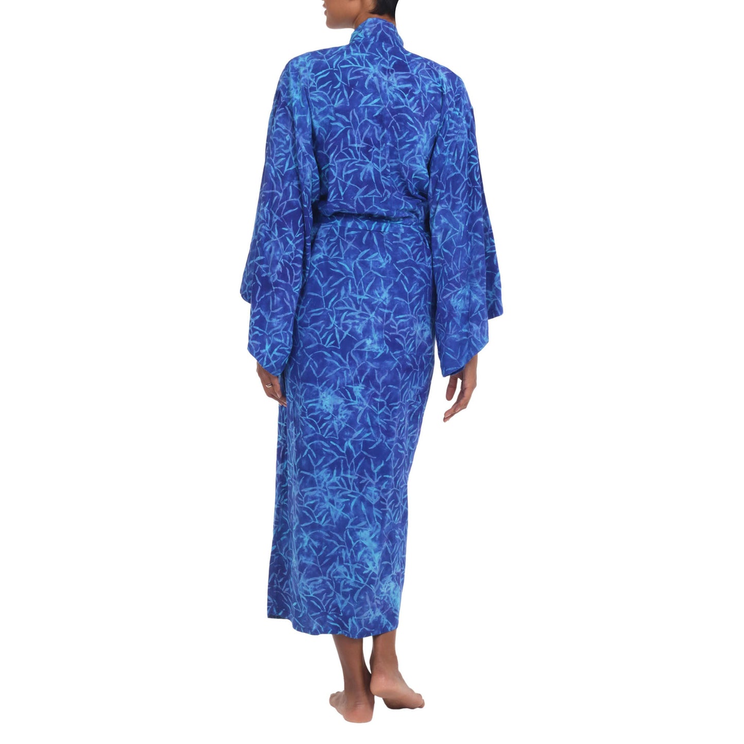 Bamboo Blue Rayon Batik Robe