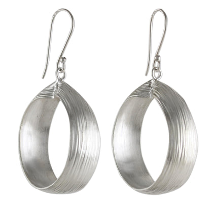 First Impression Silver Hill Tribe Style Dangle Earrings from Thailand