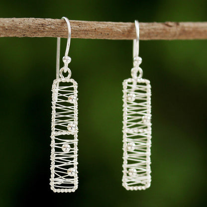 Chiang Mai River Silver Dangle Earrings