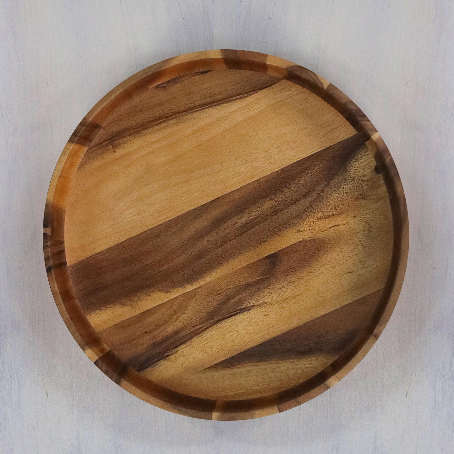 Harmonious Nature Artisan Crafted Natural Wood Serving Bowl from Thailand