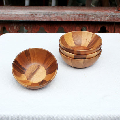 Snacktime Small Raintree Wood Snack Bowls from Thailand (Set of 4)