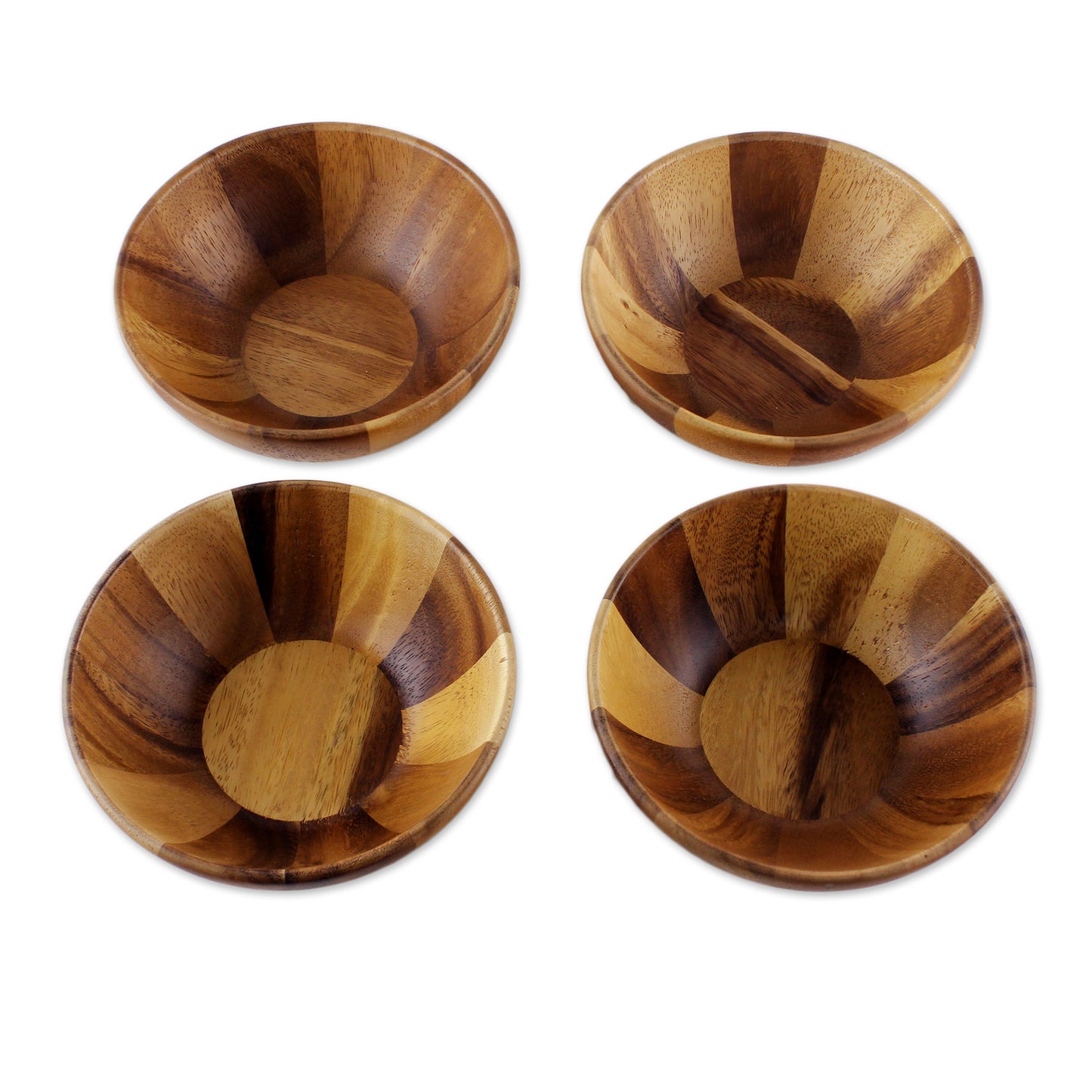 Snacktime Small Raintree Wood Snack Bowls from Thailand (Set of 4)