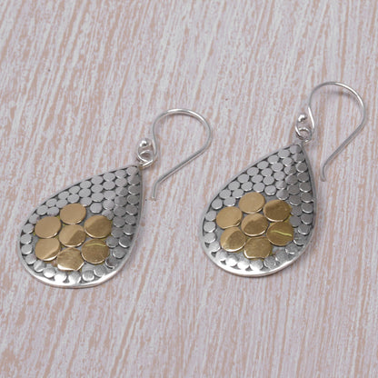 Precious Drops Gold and Sterling Silver Teardrop Dangle Earrings Indonesia