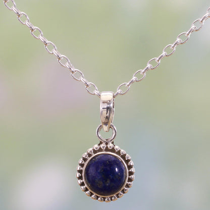 Blue Globe Sterling Silver Pendant Necklace