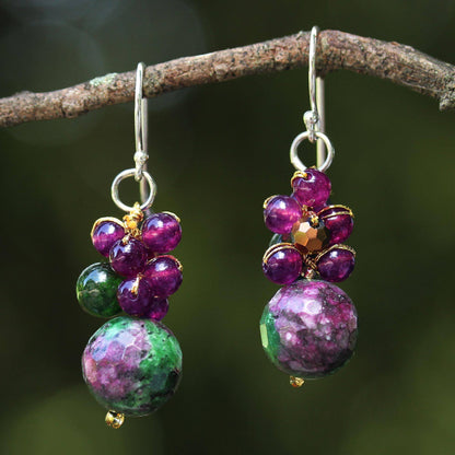 Sweet Berries Multi-Gem Cluster Earrings