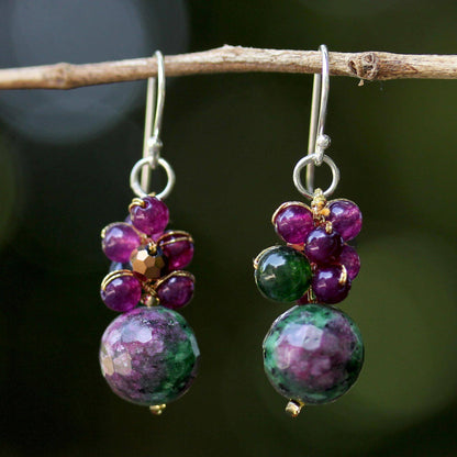 Sweet Berries Multi-Gem Cluster Earrings