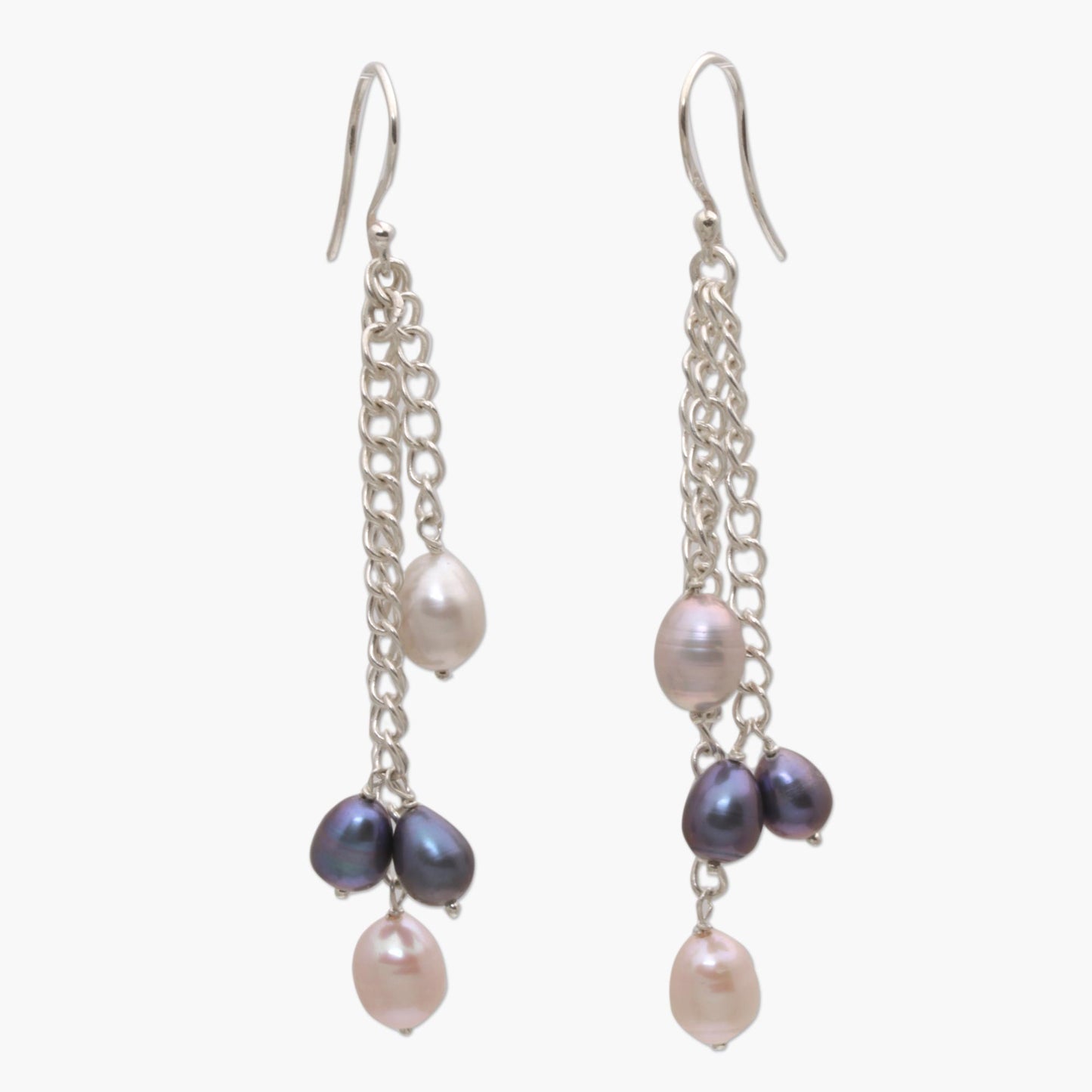 Holy Droplets Cultured Pearl and Sterling Silver Waterfall Earrings