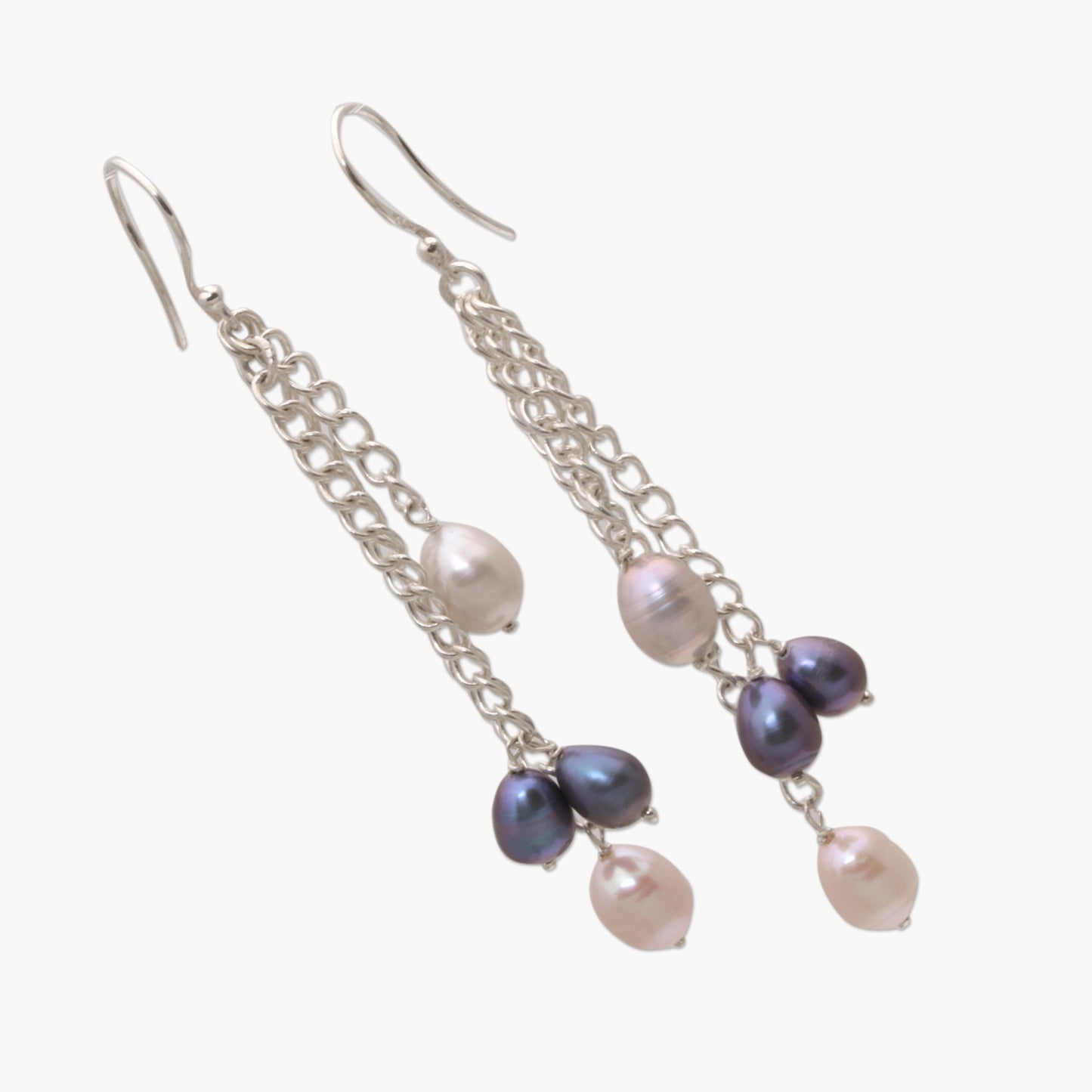 Holy Droplets Cultured Pearl and Sterling Silver Waterfall Earrings