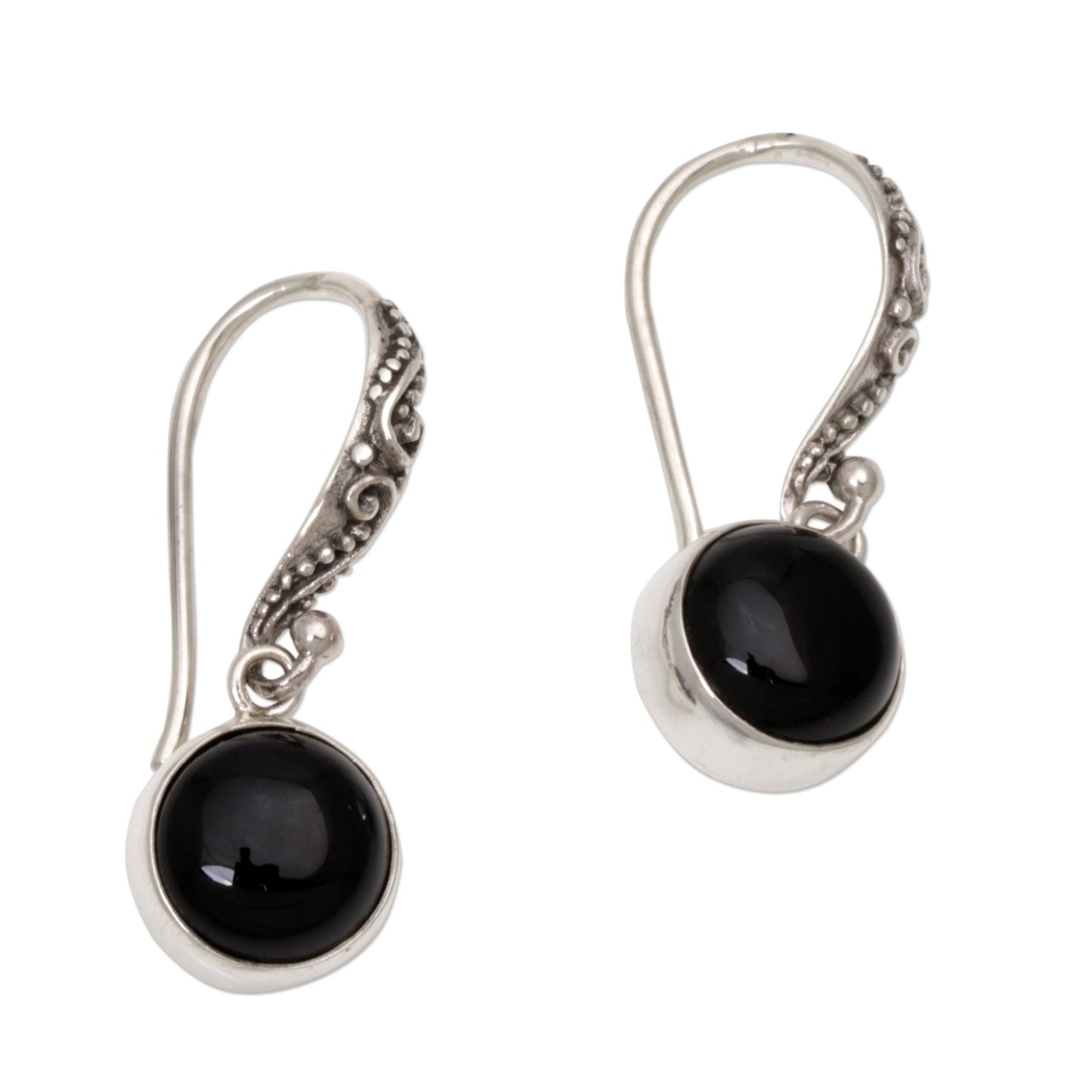 Purity of Moonlight Onyx Dangle Earrings