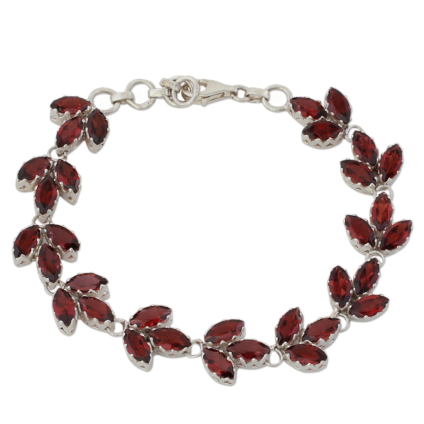 Autumn Air Garnet and Sterling Silver Tennis Bracelet from India