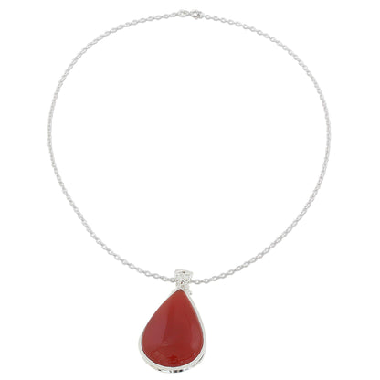 Drop of Sunshine Carnelian Pendant Necklace