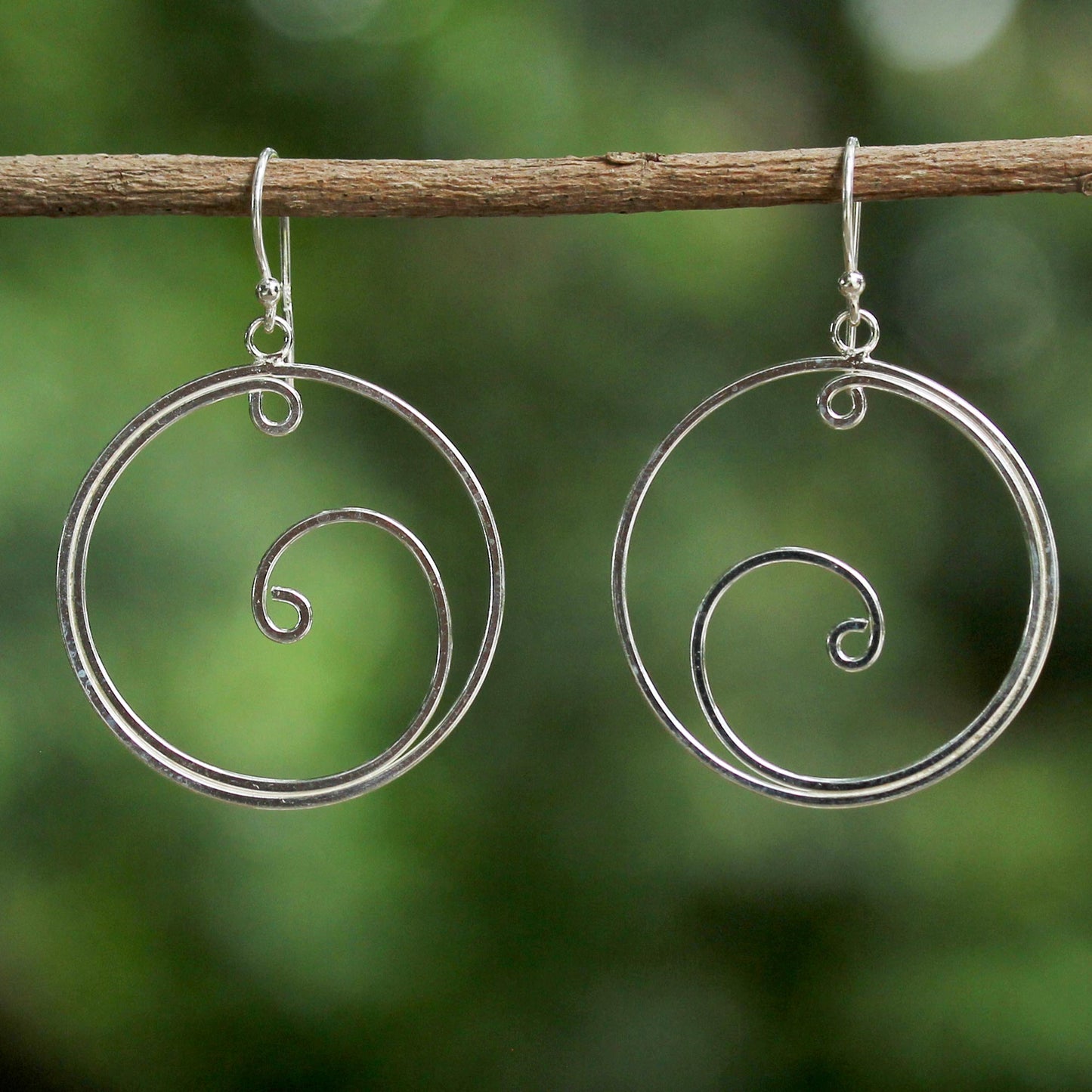 Moon Crests Sterling Silver Earrings