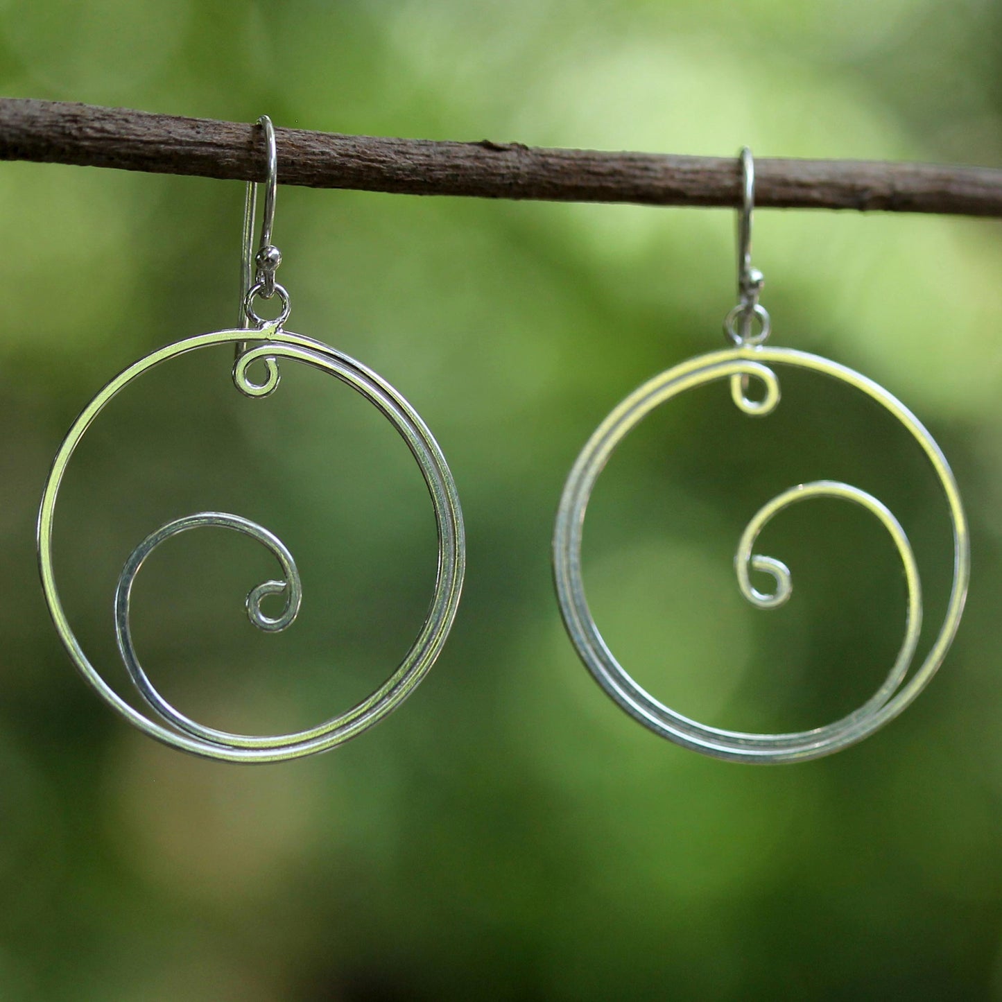 Moon Crests Sterling Silver Earrings