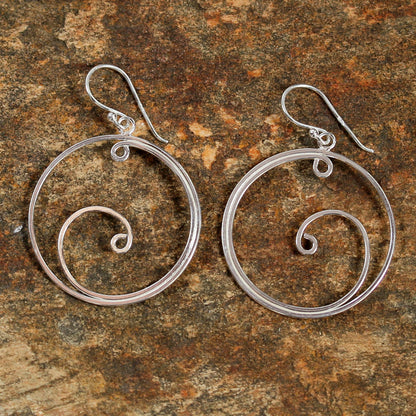 Moon Crests Sterling Silver Earrings