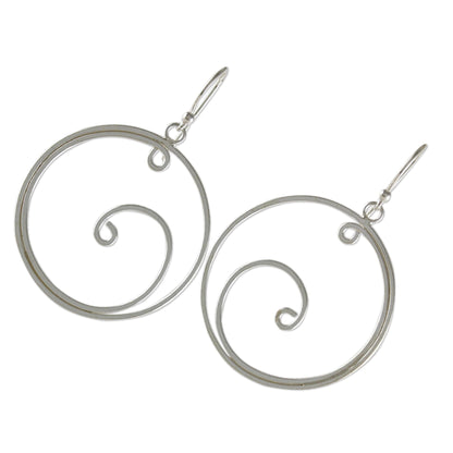 Moon Crests Sterling Silver Earrings