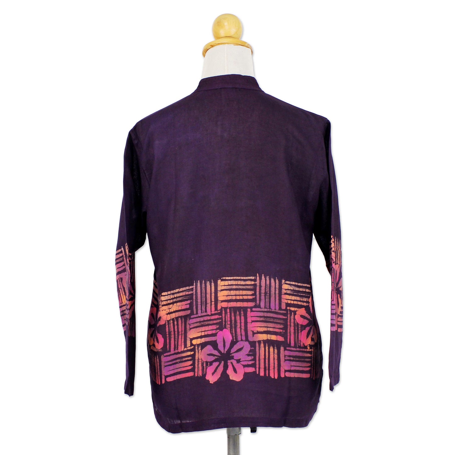 Island Evenings Purple Cotton Batik Tunic