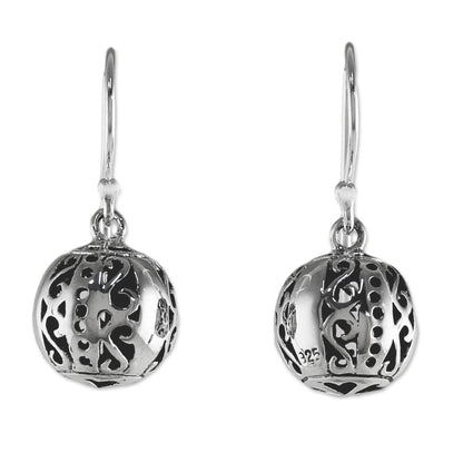 Palace Lanterns Petite Sterling Silver Bauble Earrings from Thailand