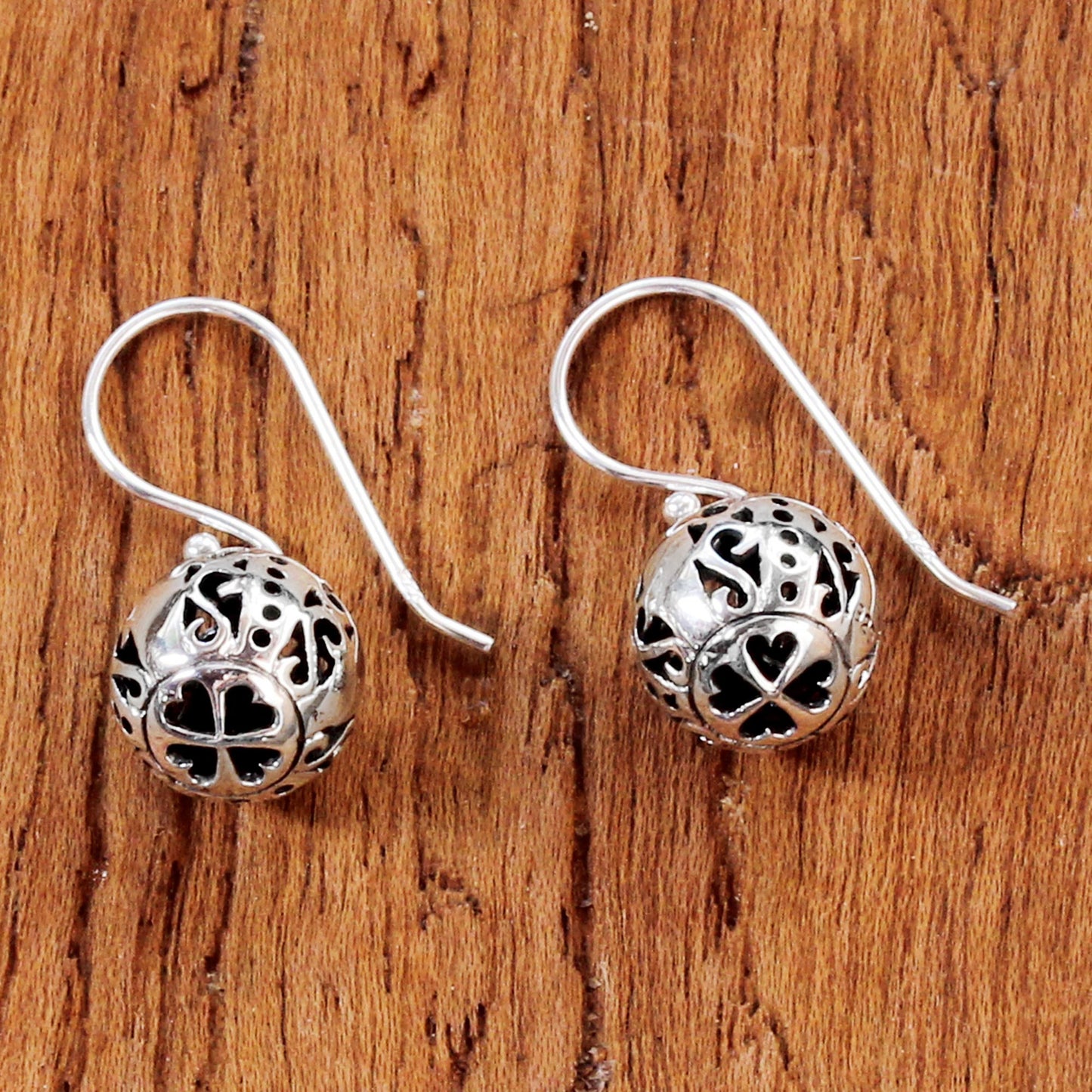 Palace Lanterns Petite Sterling Silver Bauble Earrings from Thailand