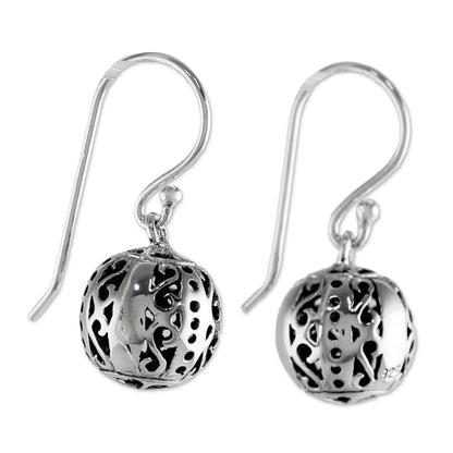 Palace Lanterns Petite Sterling Silver Bauble Earrings from Thailand