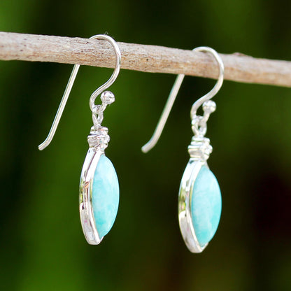 Knowing Eyes Rhodium Plated Sterling Silver Dangle Earrings from Thailand