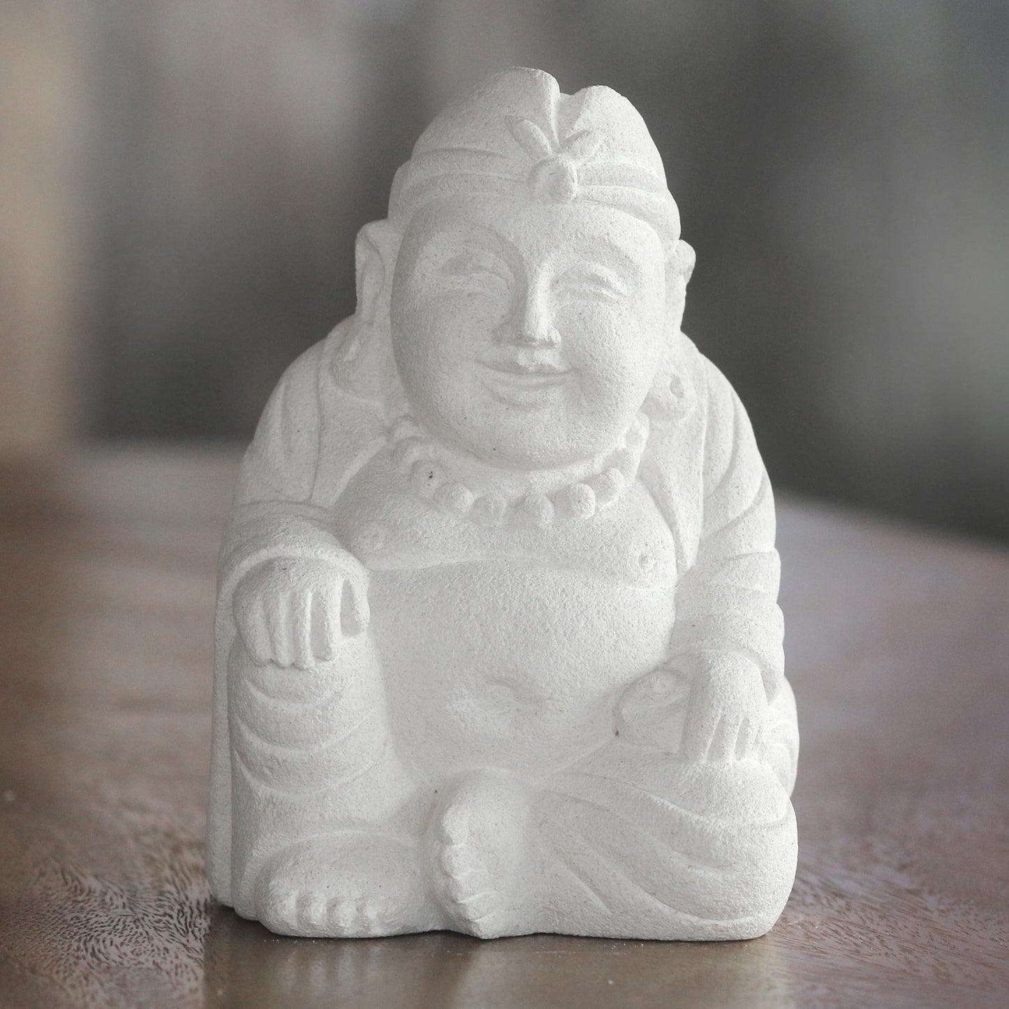 Natural Buddha Hand Carved Sandstone Buddha Sculpture from Indonesia