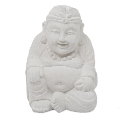 Natural Buddha Hand Carved Sandstone Buddha Sculpture from Indonesia