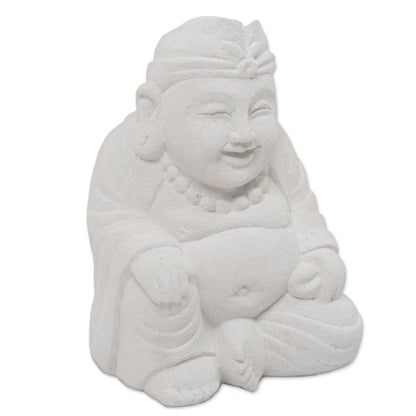 Natural Buddha Hand Carved Sandstone Buddha Sculpture from Indonesia