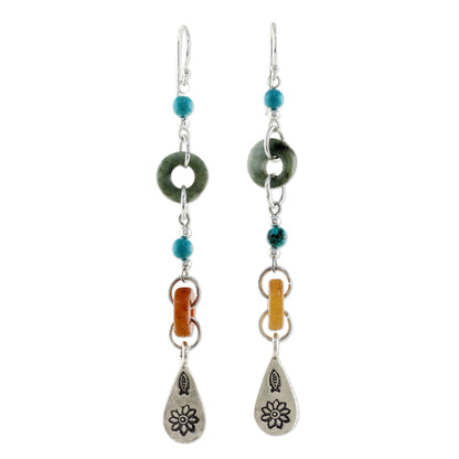 Hill Tribe Adventure Multi-Gem & Silver Earrings