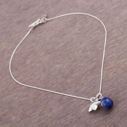 Starlit Ocean Sodalite and Sterling Silver Star Necklace from Peru