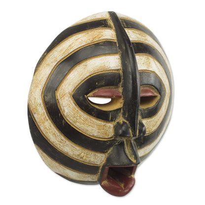 Baluba Rings Ghanaian Hand Carved Wall Mask