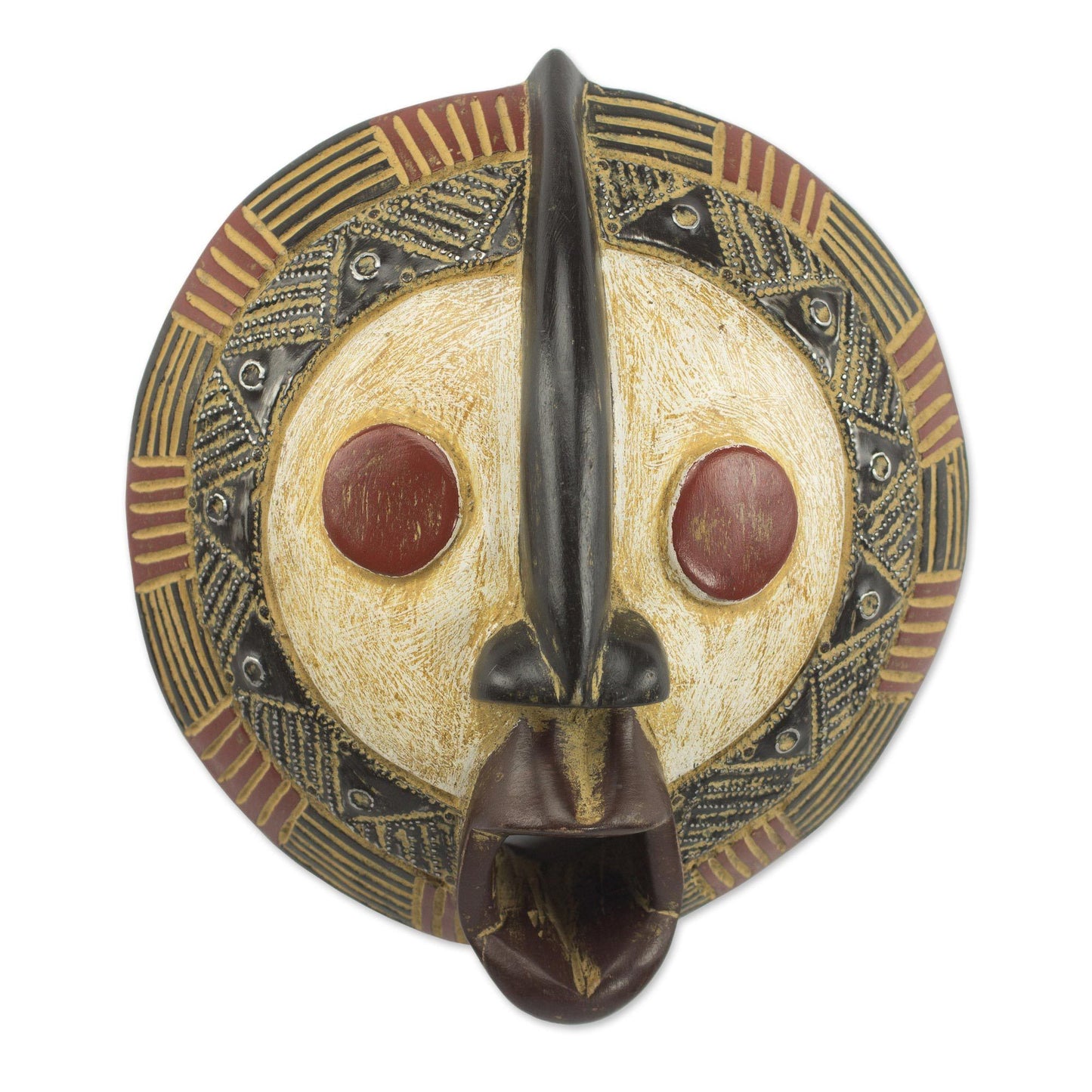 Yeau Handcarved Ghanaian Wall Mask