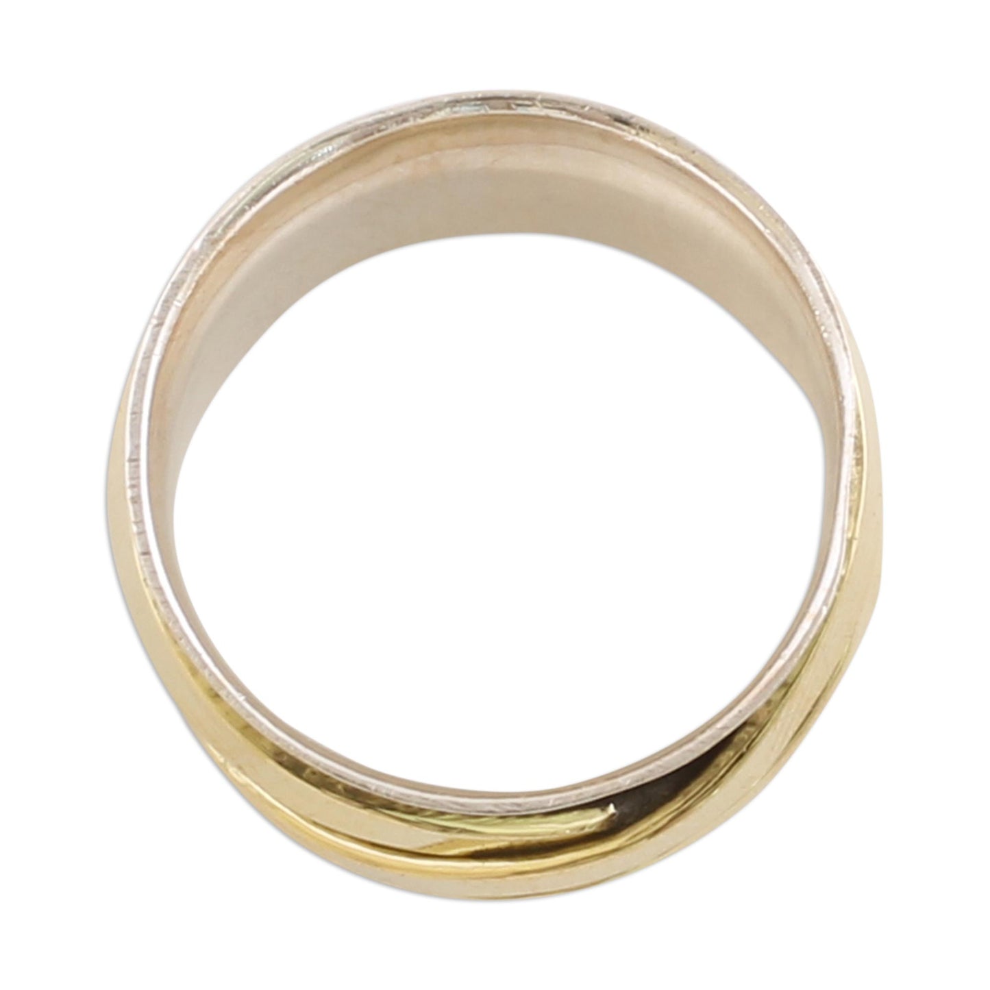 Crisscrossing Grace Silver Brass Band Ring