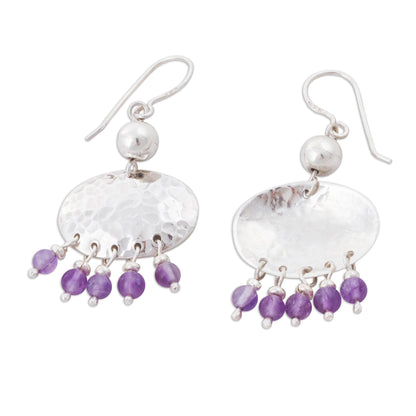 Purple Empire Sterling Silver and Amethyst Chandelier Earrings from Peru