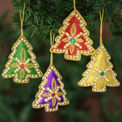 Colorful Trees Holiday Ornament