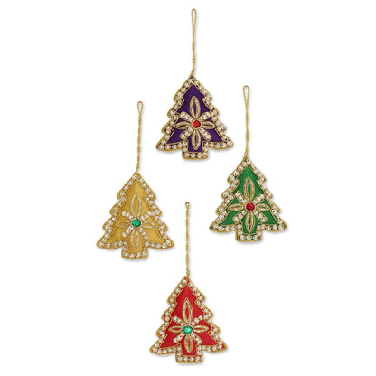 Colorful Trees Holiday Ornament
