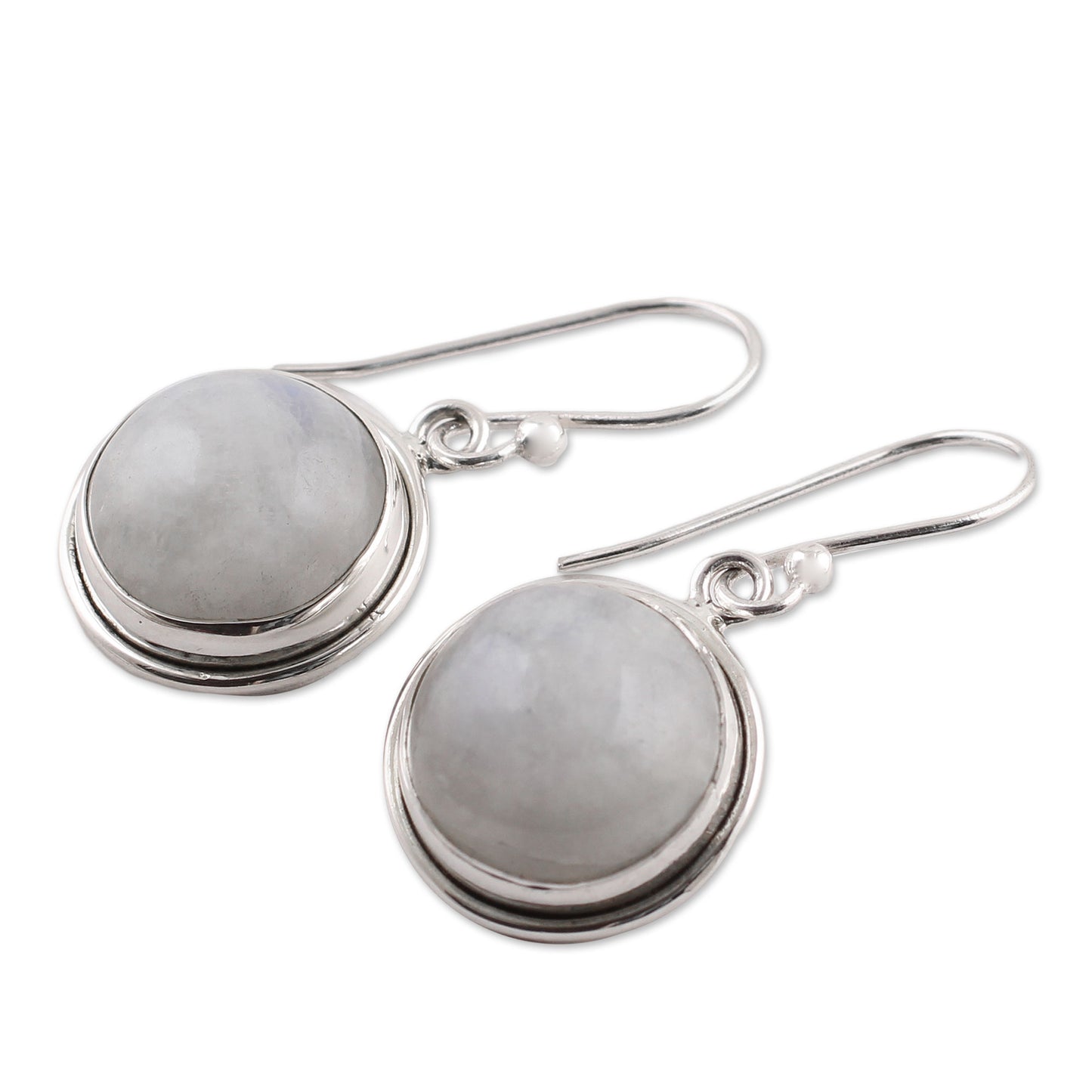 Alluring Mist Rainbow Moonstone Dangle Earrings by Indian Artisans