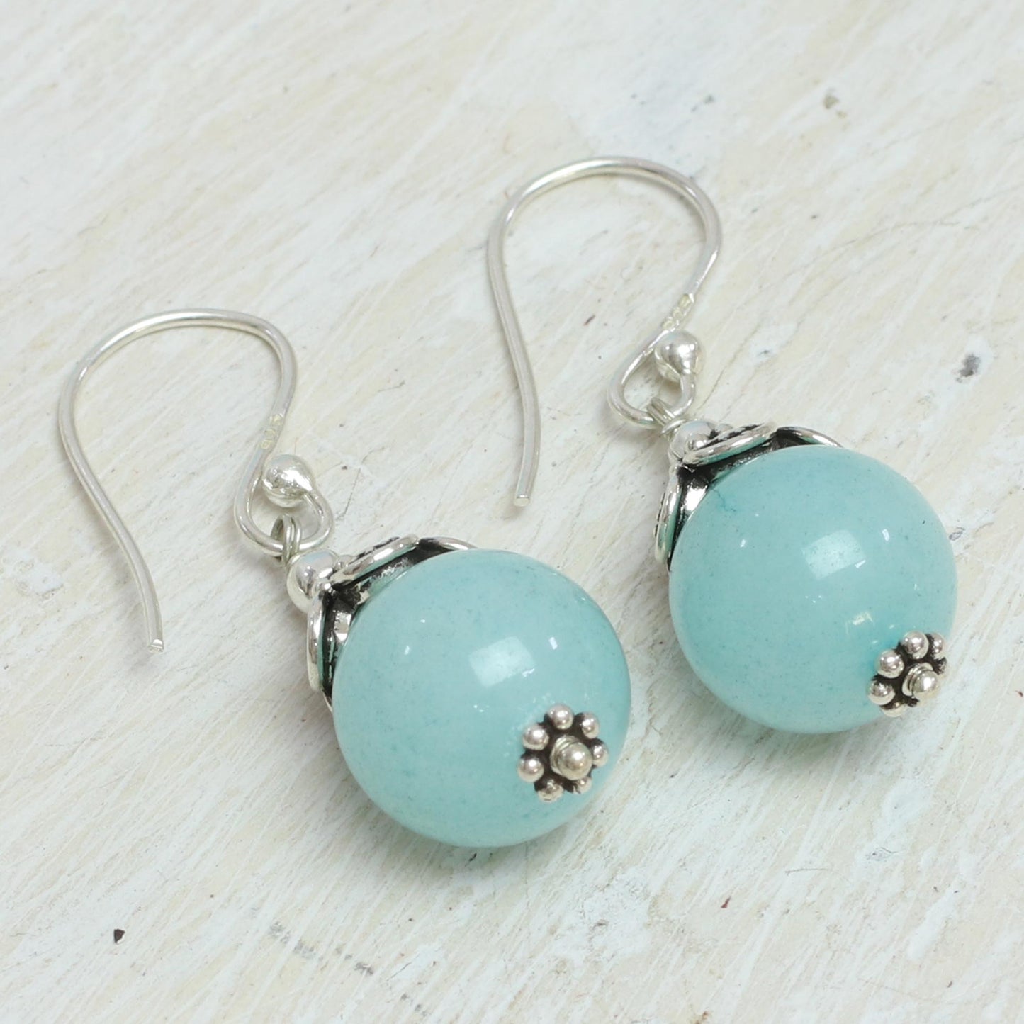 Aqua Delight Aqua Aventurine and Sterling Silver Dangle Earrings